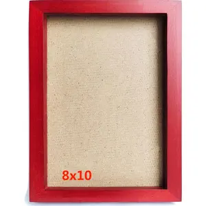 8x10 Picture Frames Red Photo Frame.Solid Wood, Plastic Panel, The Tabletop or The Wall.