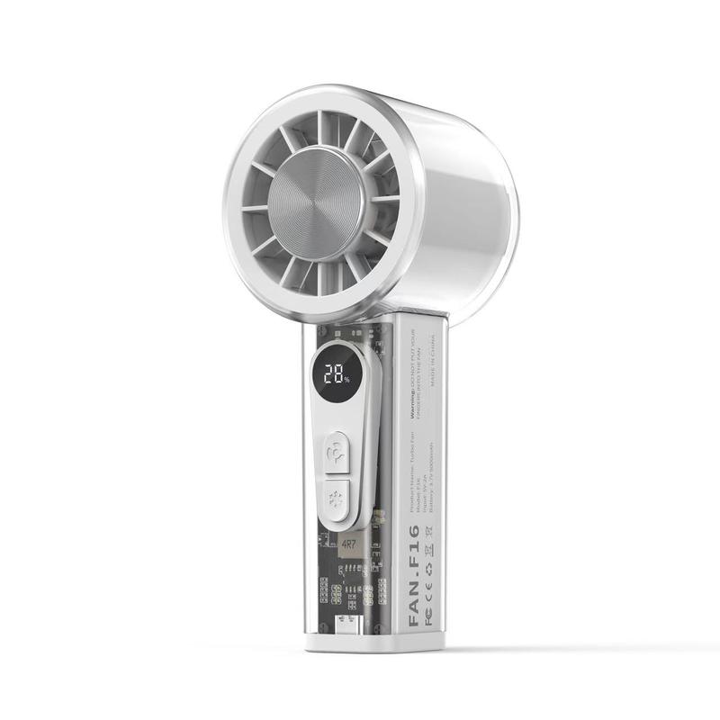 Pocket Hurricane in Hand！Turbo Chill Mini Fan | Metal Cooling Chip | Camping Breeze & Kitchen Must-Have | Long-Lasting Digital Display