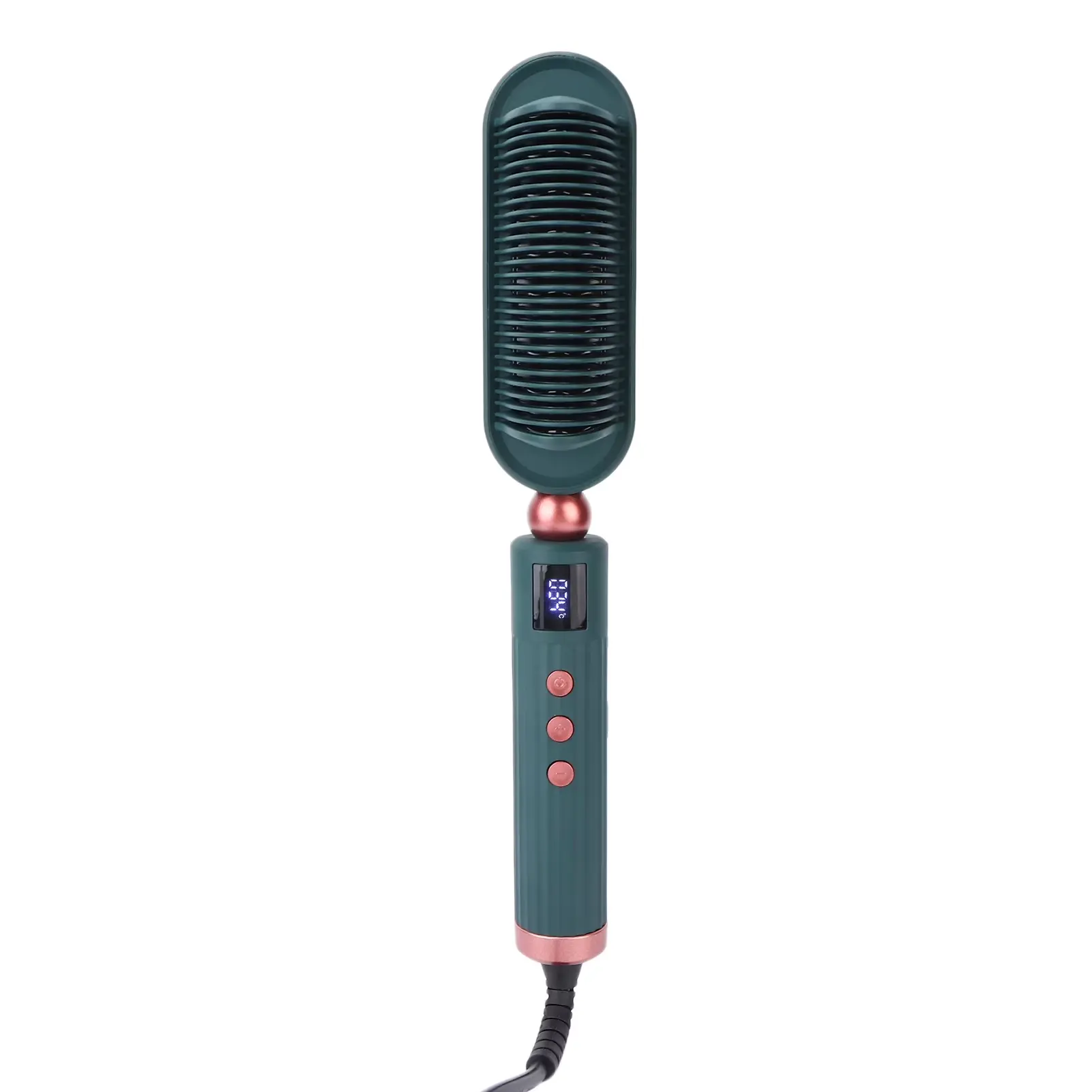 Electric Hair Straightener Comb with Denser Heating Teeth for Even Heating, Clear LCD Screen Design, Quickly Detangles and Straightens Hair Effortlessly, Lightweight Portable Salon Hair Styling Brush for Daily Household Hair Care