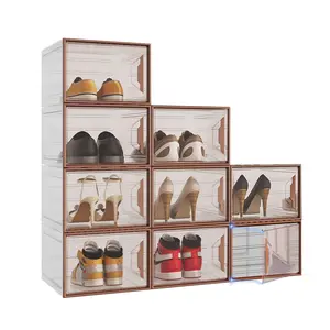 Clear Magnetic Shoe Storage Box - Stackable Dustproof Organizer for Dorm/Apartment/Bedroom| Space Saving| Sneaker Display Case| Gifts Boyfriend