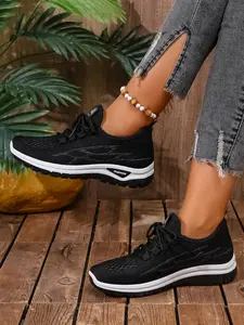 Women's Skechers Casual Sneakers, Rubber Sole & Textile Upper Material, Plain Pattern Design, All-Season Comfortable Footwear