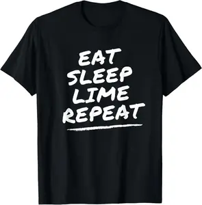 100% cotton Unisex Eat Sleep Lime Repeat Funny Trinidad Trini Quote Slang Pride T-Shirt