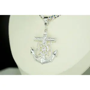 Large Anchor Cross Pendant .925 Silver