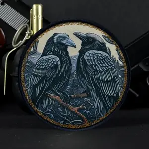 Odin's Crow Tactical Patch Printed Hook&Loop Patches Military Crows Army Morale Badge Armband Backpack Stickers