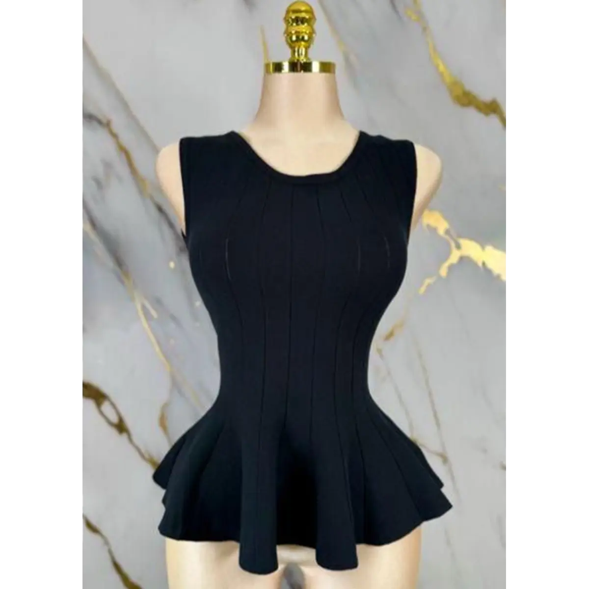 SLEEVELESS PEPLUM TOP