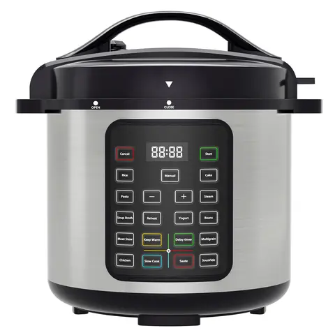 Sweetcrispy 6-Qt 12-in-1 Smart Stainless Steel Digital Pressure Cooker - Multifunctional Cooker, PFOA-Free, 16 Safety Functions, 1-Touch Panel Simplifies Meal Prep, Delay & Heat Hold, Rice Maker, Sterilizer, Yogurt Maker for Foodies, Cooking Made Easy
