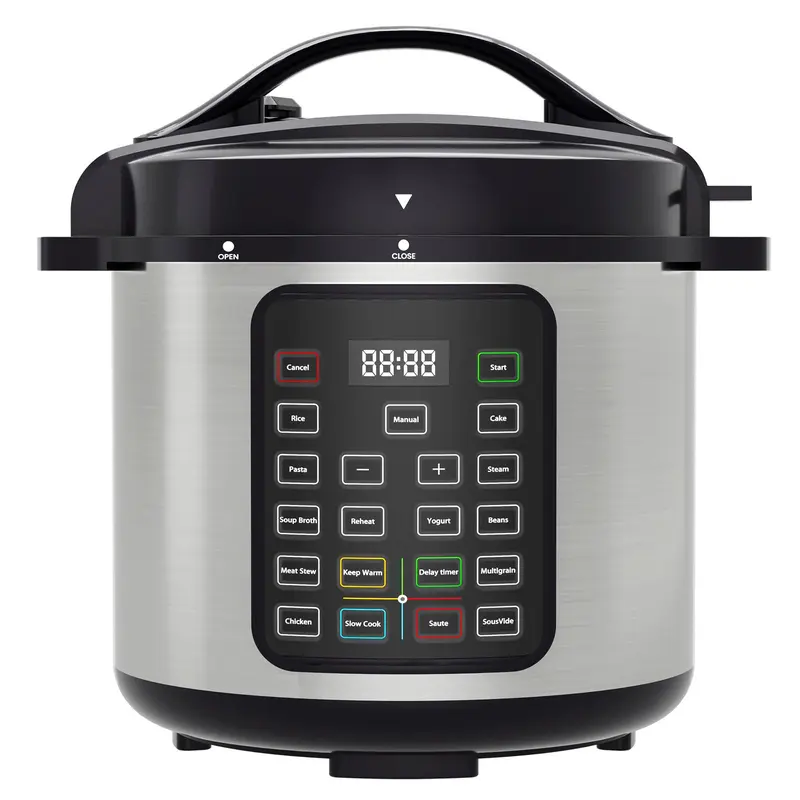 Sweetcrispy 6-Qt 12-in-1 Smart Stainless Steel Digital Pressure Cooker - Multifunctional Cooker, PFOA-Free, 16 Safety Functions, 1-Touch Panel Simplifies Meal Prep, Delay & Heat Hold, Rice Maker, Sterilizer, Yogurt Maker for Foodies, Cooking Made Easy