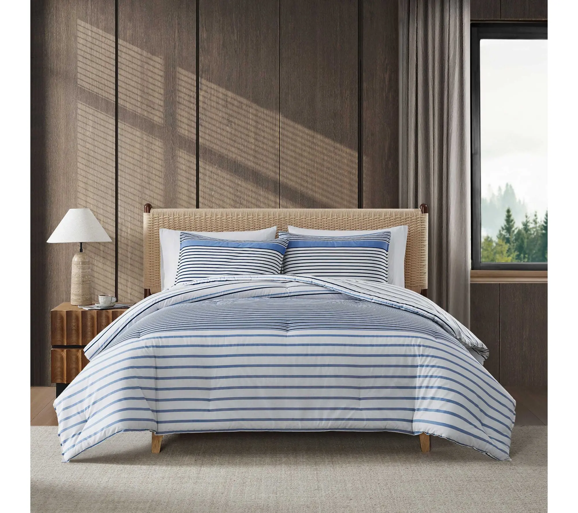Eddie Bauer Cooper Stripe Blue King Duvet Cover Set Eddie Bauer Cooper Stripe Blue King Duvet Cover Set