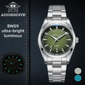 ADDIESDIVE Luxury Automatic Watches for Men - 39mm Oil Pressure Dial Japan Movement, Domed Crystal, 100m Waterproof, Swiss Super Luminous, Men's Stainless Steel  Watches