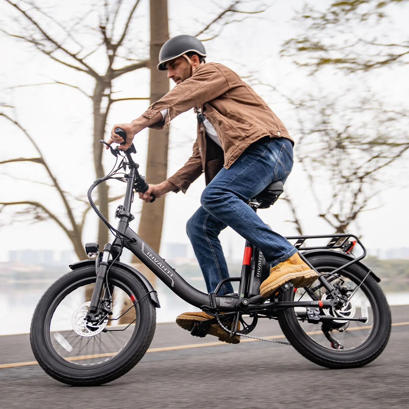 7-speed Ximano electric folding bicycle