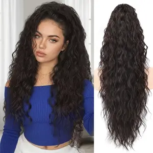 30-Inch Black Brown Claw Ponytail Hair Extensions【For Women】【Fluffy & Natural Texture】 | Synthetic Hairpiece | For Daily Use | Easy to Wear AC  HAIR