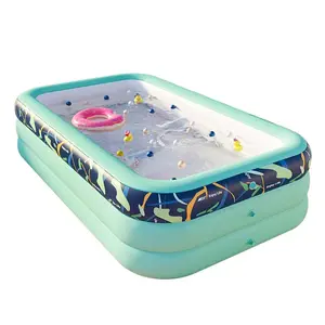 118inchLarge family inflatable swimming pool summer cooling swimming bucket thickened PVC inflatable deflated foldable storage with air pump