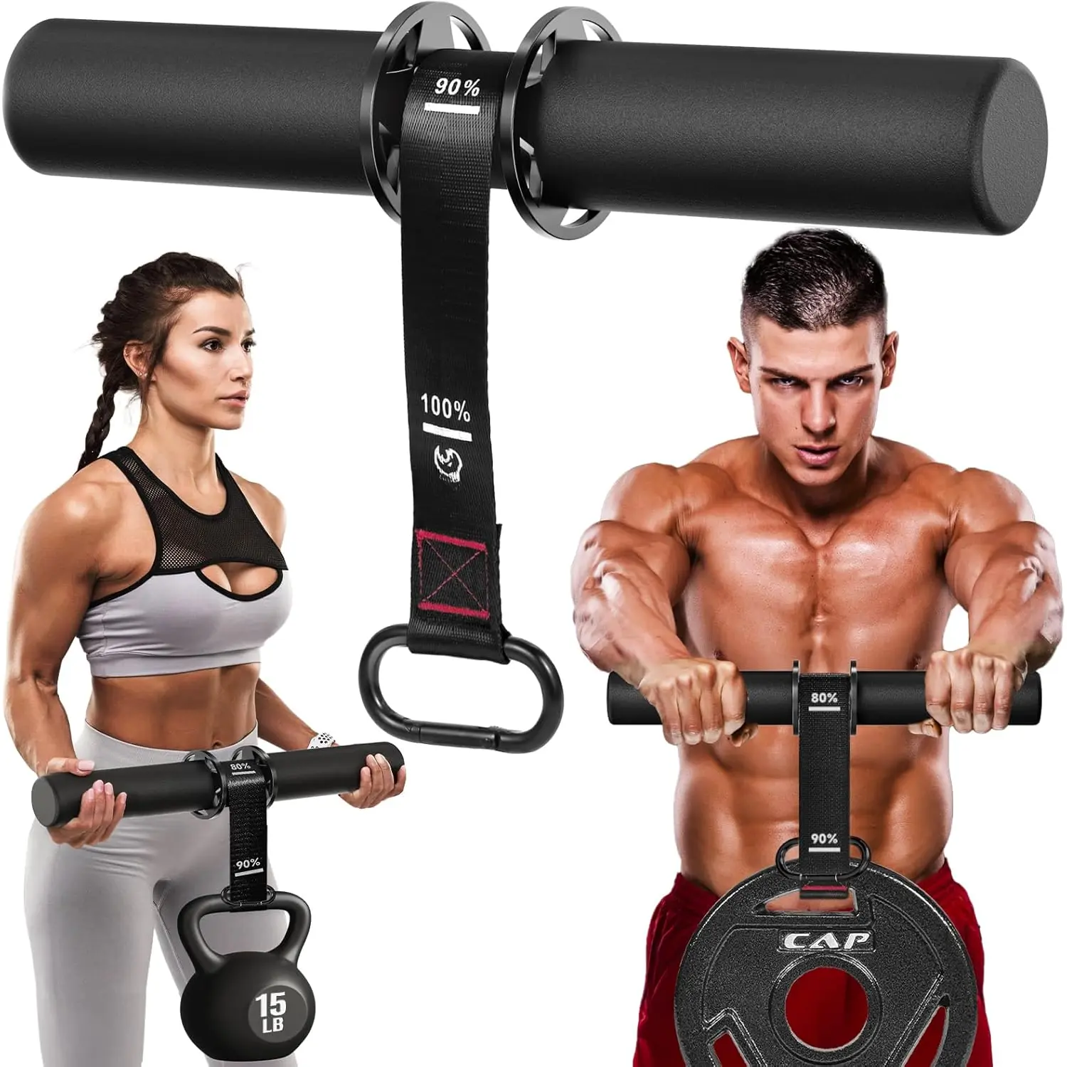 Forearm Strengthener & Wrist Roller - Forearm Strength Trainer with Thickened Anti-Slip Grip Handles&Adjustable Strap,  for Forearm Exercising, Boosting Grip Strength,  Building