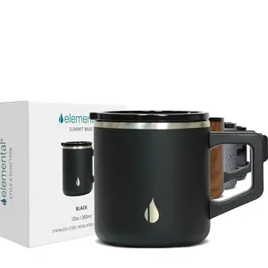 Elemental Summit 12 oz Stainless Steel Coffee Mug - Large Coffee Mug, Triple  Wall Vacuum insulated, Lightweight Camp Mug with Lid & Handle