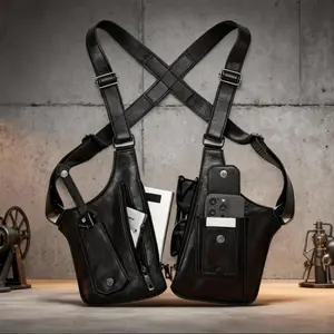 Premium Leather Adjustable Underarm Shoulder Bag for Men & Women Anti-theft Hidden Storage for Cell Phones & Outdoor Gear Versatile for Cycling Hiking & More