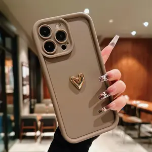 Heart Pattern Phone Case, 1 Count Anti-drop Phone Protective Case, Total Protective Shockproof Mobile Phone Cover for iPhone 11 12 13 14 15 16 Series