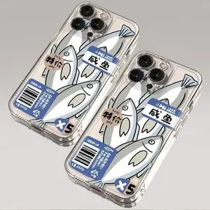 Discounted Salted Fish Clear Protective Phone Case For iPhone 17 16 15 11 12 14 13 Pro Max Mini X XSMax XR 7 8 Plus SE4 16e Cover Fundas Casing