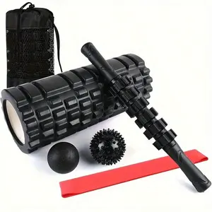 6 in 1 Foam Roller Set High Density Deep Tissue Massager for Muscle Massage Body Care Black