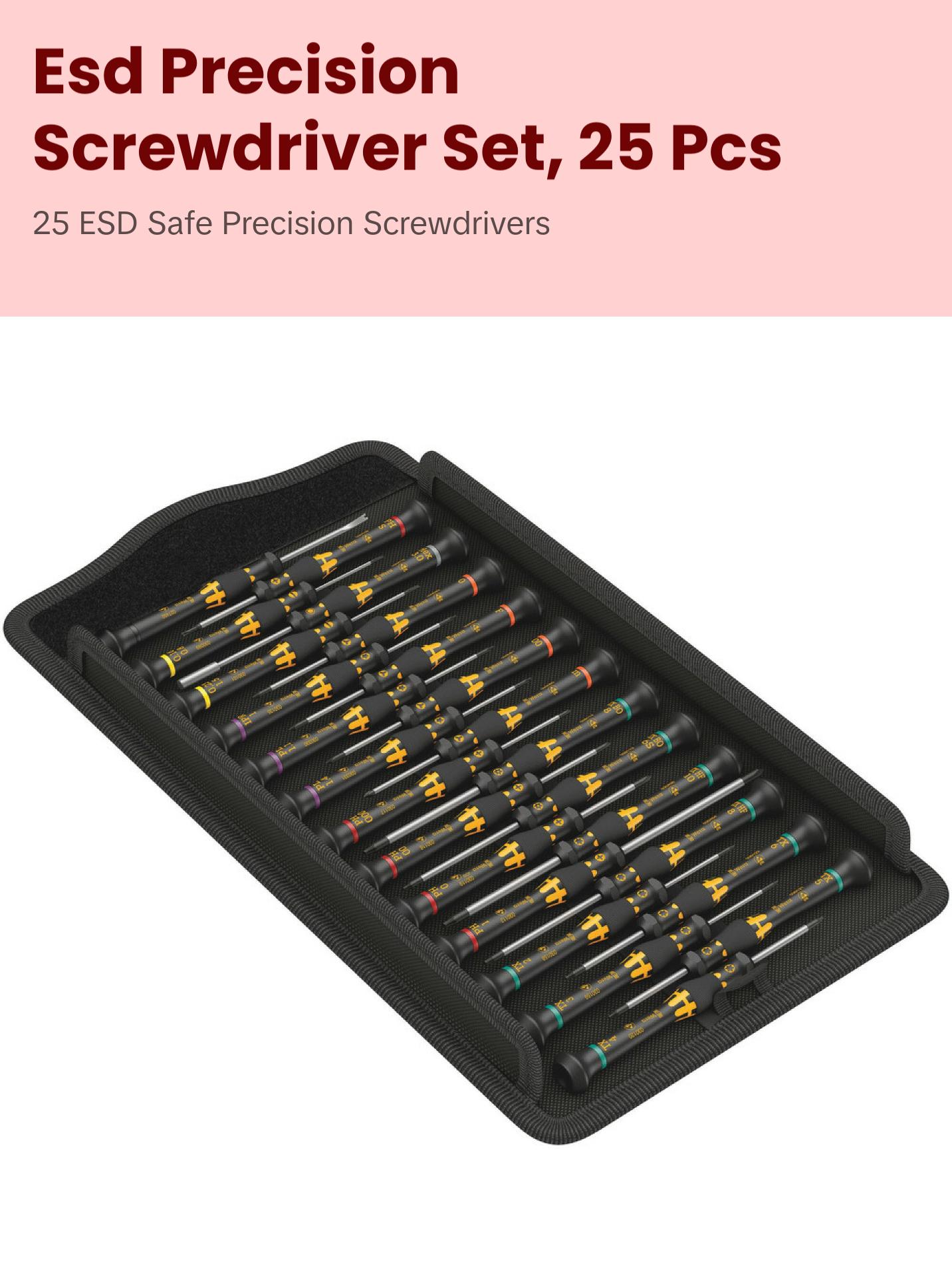 Wera Kraftform Micro ESD Big Pack 1 Screwdriver set for electronic applications, 25 pieces