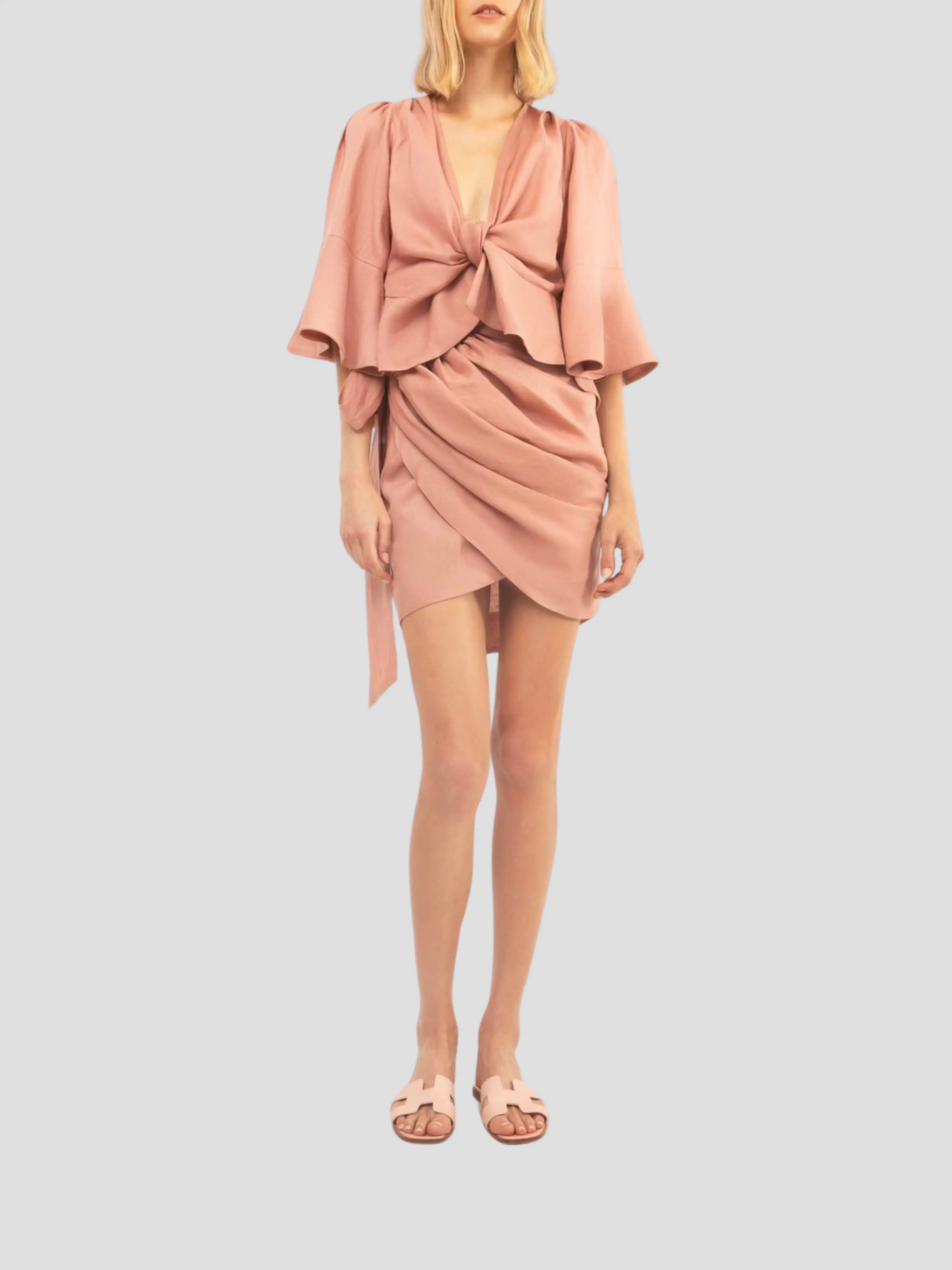 Fida Linen Top in Pink