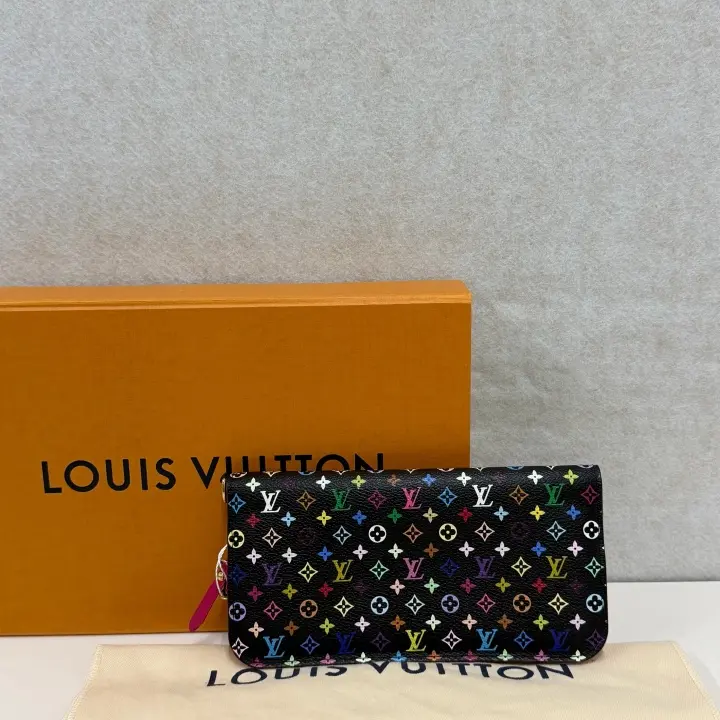 Pre-owned Louis Vuitton leather Small Leather Goods LV Black Multicolore Wallet CA0150 | 23396277