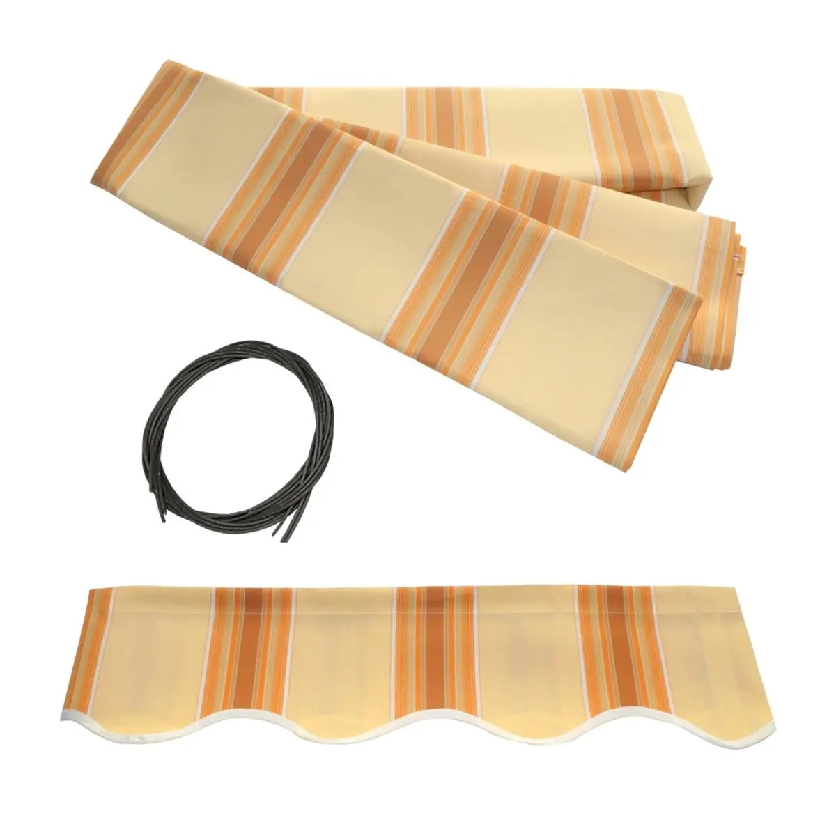 ALEKO FAB20X10MSTYEL315 Retractable Awning Fabric Replacement 20 x 10 Feet Multi-striped Yellow