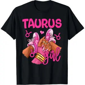 100% Cotton Taurus Girl Birthday Queen Women Sneakers Zodiac Sign T-Shirt