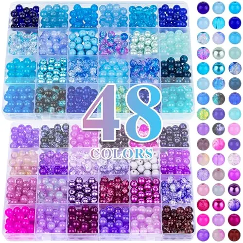 2Box Purple&Blue Glass Beads