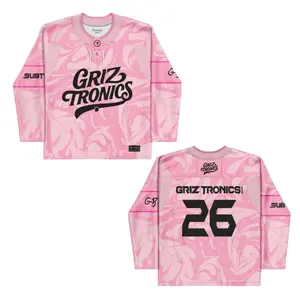 Griz x Subronics Pink Hockey Jersey.png Special Edition, Rave Festival Clothing, Comfortable Ravewear, Streetwear Style, Perfect 2025 Festival Gift