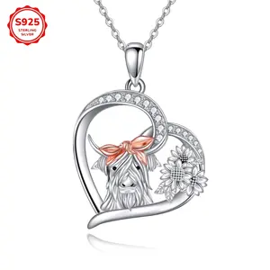 S925 sterling silver women's alpine cow necklace pendant is suitable for all holiday gifts. A must-have product for gifts