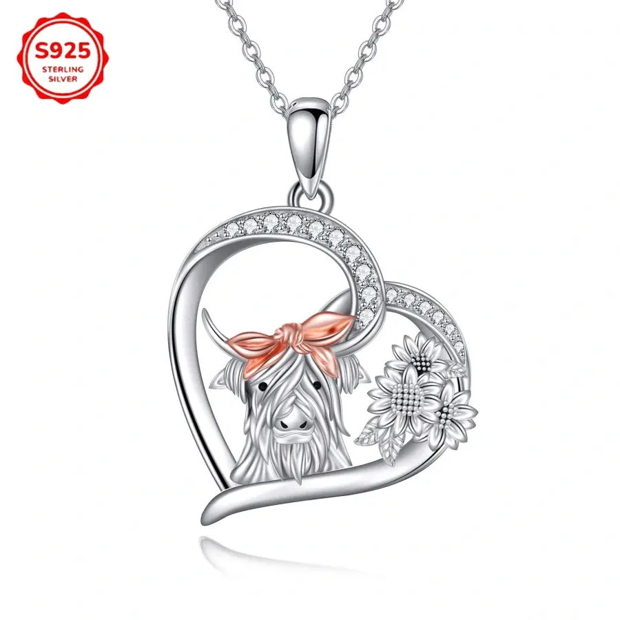 S925 sterling silver women's alpine cow necklace pendant is suitable for all holiday gifts. A must-have product for gifts