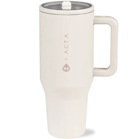 ACTA x HydroJug Traveler 40oz Gray Tumbler - Leakproof, Cupholder Compatible, Hygienic Flip Straw, Durable Insulated Hydration Companion