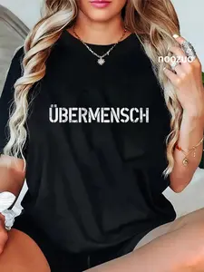 100% Cotton Unisex Ubermensch - Friedrich Nietzsche Philosophy fan shirt T-Shirt Casual Top