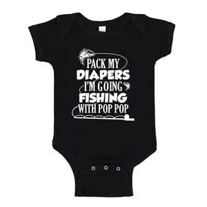 I'm Going Fishing With My Pop Pop Baby Bodysuit One Piece Toddler T-Shirt, Funny Pop-Pop Fishing Shirt Gift, Grandson Fishing Present, Pops, Father's Day Gift