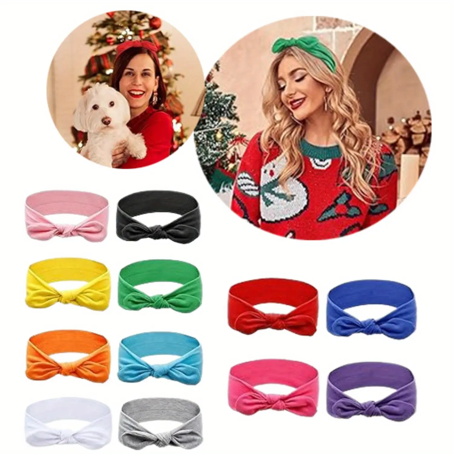 12 Pack Bow Headbs for Women Headwraps Hair B Knotted Headb Rabbit Ears Stretchy Turban Head Wraps Fashion Christmas nurse headbands scarf band