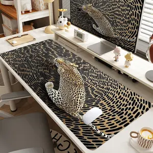 1pc Extra Large Leopard Mouse Pad Wild Desk Pad,Computer Keyboard Mousepad with Non - Slip Rubber Base Durable Stitched Edge Perfect Gift for Home and Office