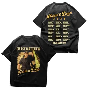 Chase Matthew Holdin' it Down Tour 2026 T-Shirt, Unisex Cotton Tee, Retro Music Fan Gift, Unisex Shirt, Gift For Fan N3F