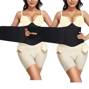 Women's 2-Pack Black 360 Lipo Foam Ab Board with Hook and Loop, Post-Surgery Abdominal Compression Support, Lipo Recovery Waist Cincher