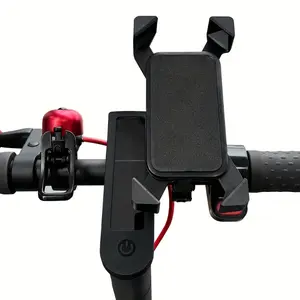 360° Rotatable Phone Mount - Black ABS, Extendable Four-Claw Holder for Electric Scooters, Motorcycles & Mountain Bikes