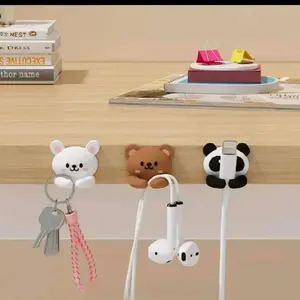 Cute Animal Desktop Multifunctional Wire Organizers with Practical Hooks for Mouse Cables Headphone Wires Data Cables Adorable Design Easy to Use