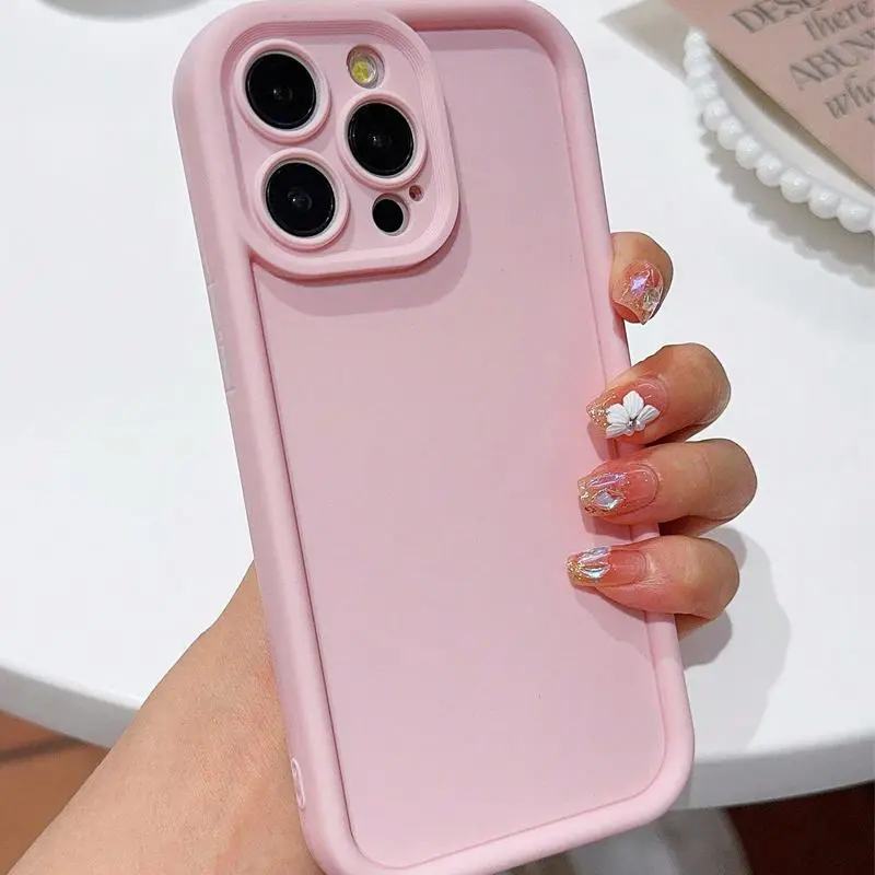 Solid Color Phone Case, Anti-drop Shockproof Phone Protector Cover, Phone Accessories Compatible with iPhone 11 12 13 14 15 Pro Max, Protection