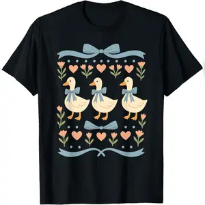 1980s Blue Ribbon Goose With Hearts - Vintage 80s Goose T-Shirt Comfy Everyday T-Shirt