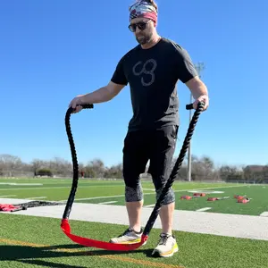 FLATROPE Red 110" 5LB Weighted Jump Rope Fitness Training Rope for Cardio Strength Endurance & Coordination Jumprope Skipping Rope
