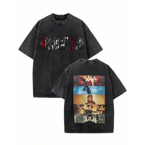 100 Percent Cotton Oversized Streetwear Style T Shirt Desert Eagle Movie Collage Print Summer Casual Wear For Fans Of Action Films And Pop Culture Enthusiasts