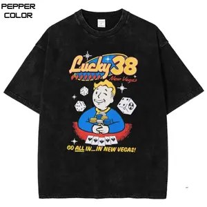 Fallout Vault Boy Lucky 38 Graphic T-Shirt, Game Vintage Shirt, Unisex cotton crewneck shirt, Menswear & Womenswear Streetwear Tops, Gift for Game fans