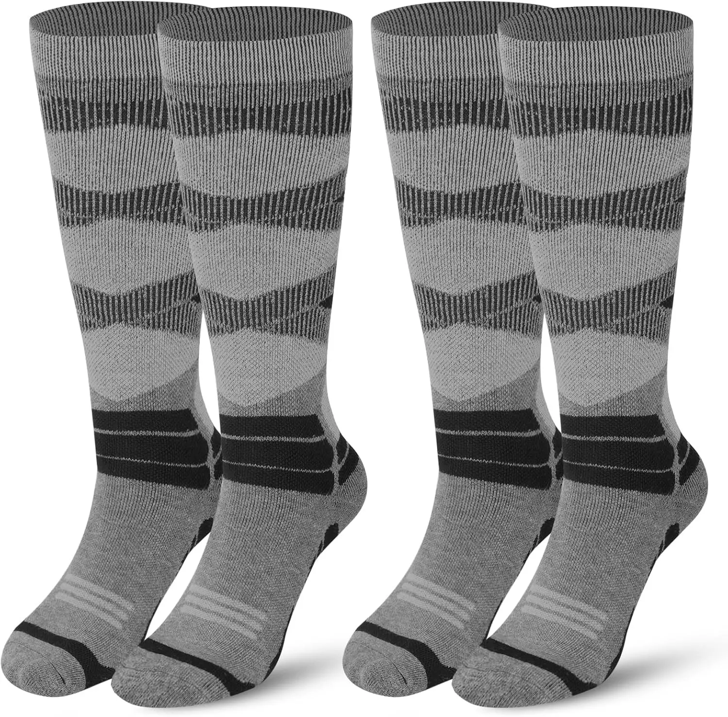 2 Pairs Merino Wool Warm Thickening Thermal Winter Ski Socks for Men and Women