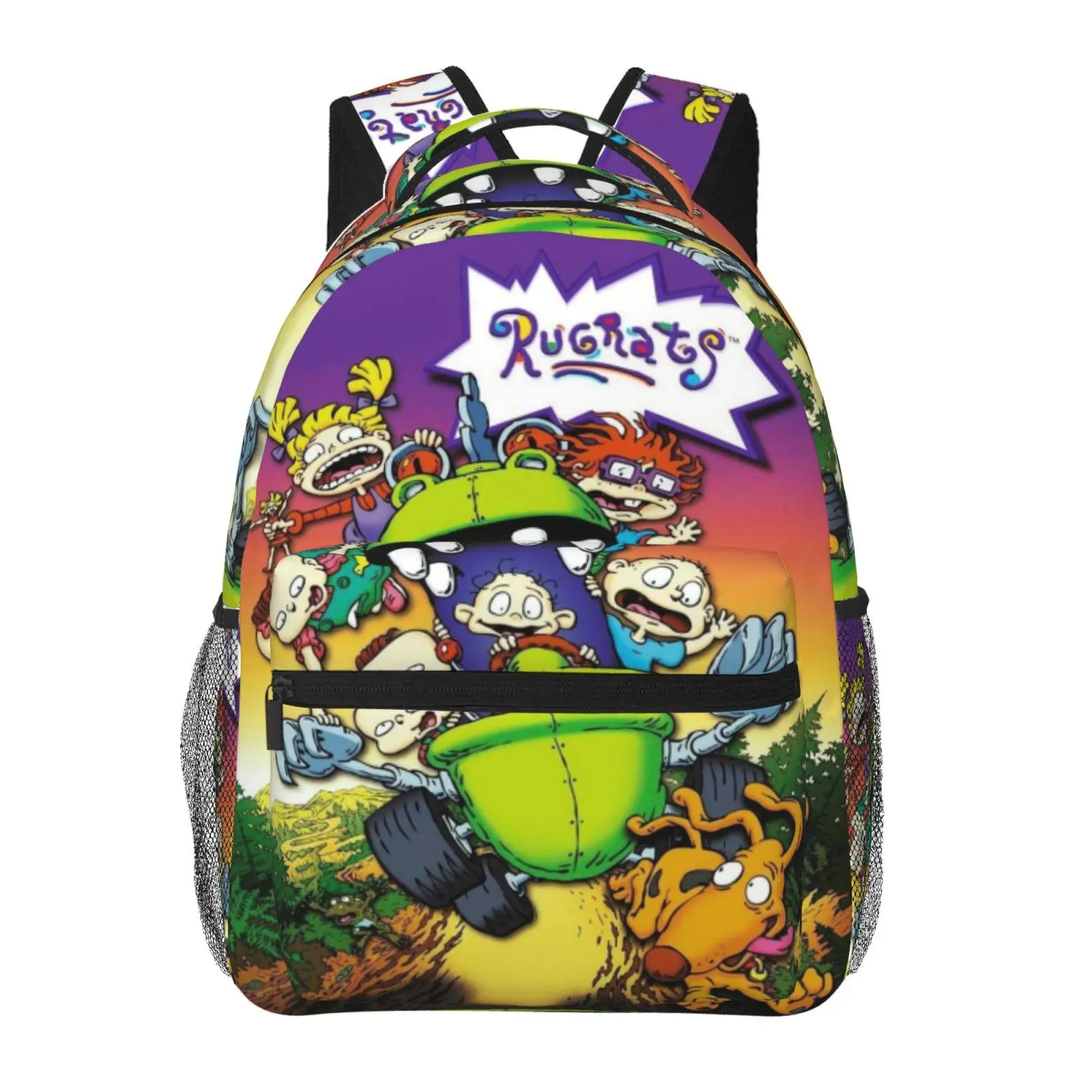 Cute Rugrats backpacks for school—large-capacity laptop daypacks with exquisite prints, durable casual bookbags for campus and daily commutes; a great gift for teen students.