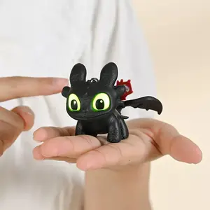 How to Train Your Dragon Toothless Keychain | Glow-in-the-Dark Eyes & Movable Wings |  & Motorcycle Ornament Key Charm | HTTYD Anime Fan Christmas & Birthday Gift  Car Accessories GiftsforBoyfriend decoration