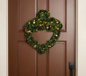 Girl Next Door Faux Boxwood Fall Harvest Wreath