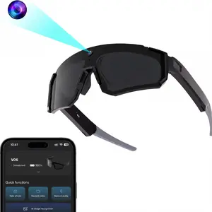 Smart Sports Glasses with 8MP Camera, 2K Photo & 1200P Video Recording, AI Voice Assistant, IP54 Waterproof Bluetooth Audio Polarized Sunglasses for Cycling, Hiking, Driving, Outdoor Sports
